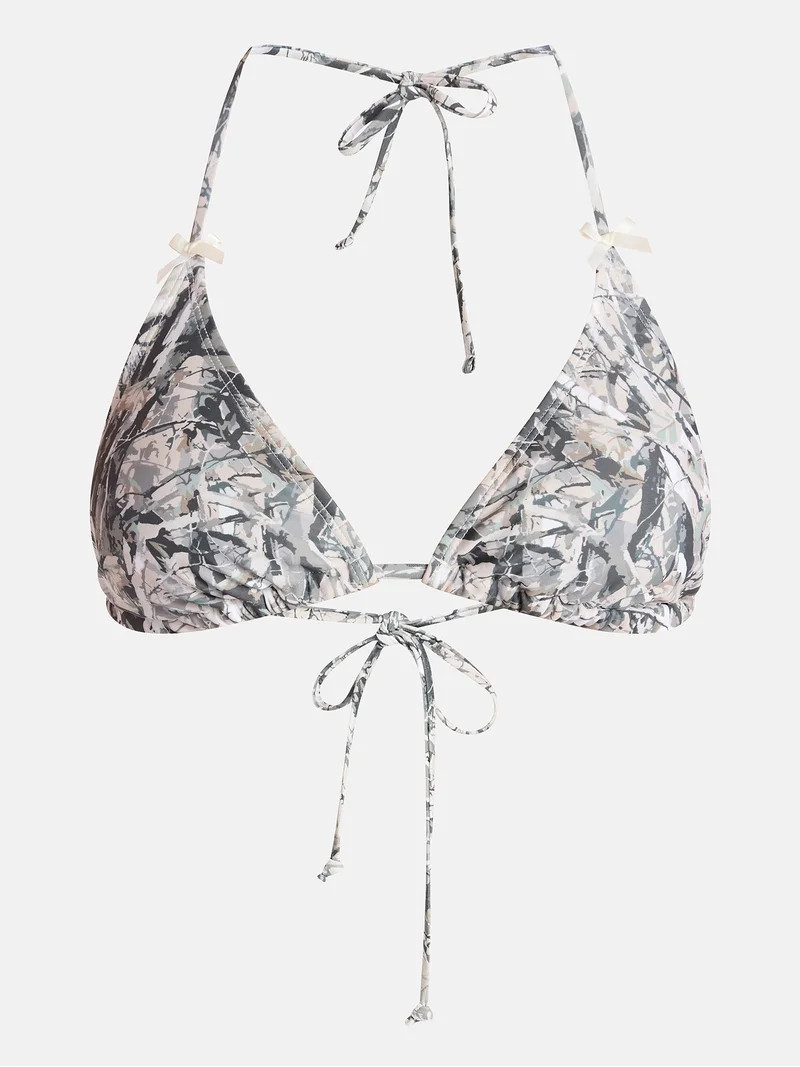 No Boundaries Camo Triangle Halter Bikini Top, Women's XXS-XXL | Walmart (US)