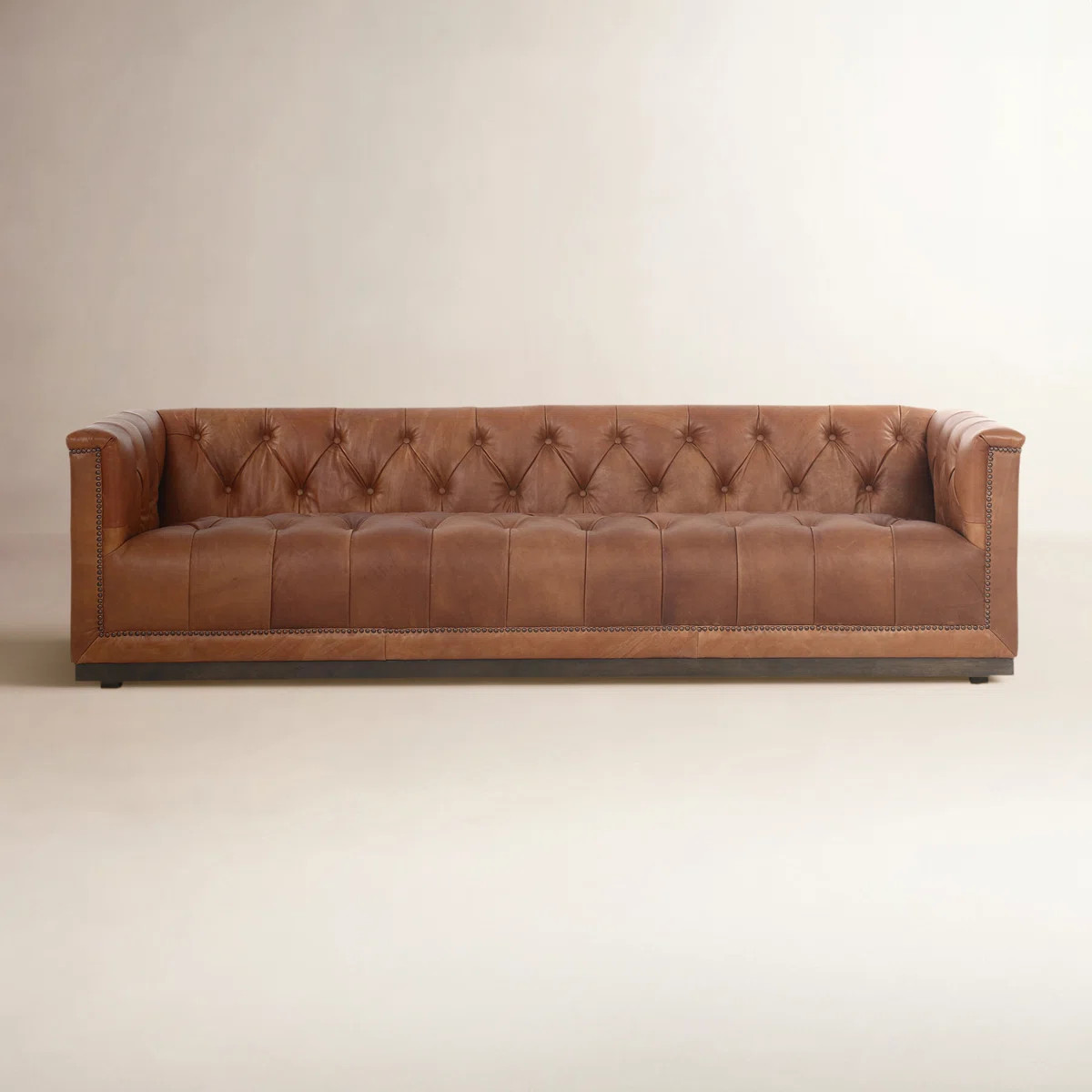 Four Hands Maxx 95" Genuine Leather Square Arm Sofa & Reviews | Perigold | Perigold