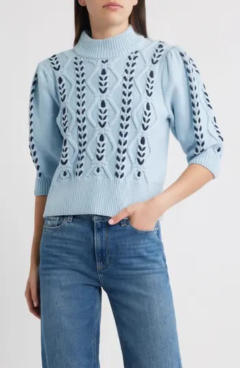 Rails Addy Cable Stitch Sweater in Sky Navy Cables at Nordstrom Rack, Size Large | Nordstrom Rack