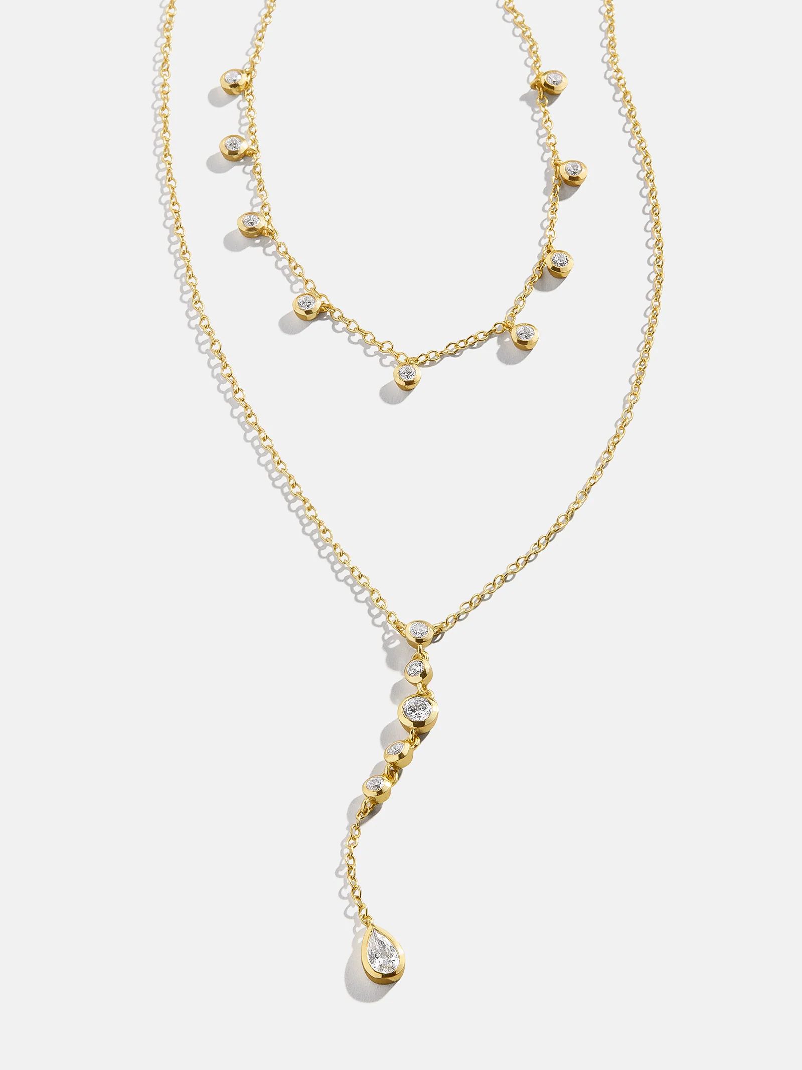 Camilla 18K Gold Layered Necklace - Clear/Gold | BaubleBar (US)