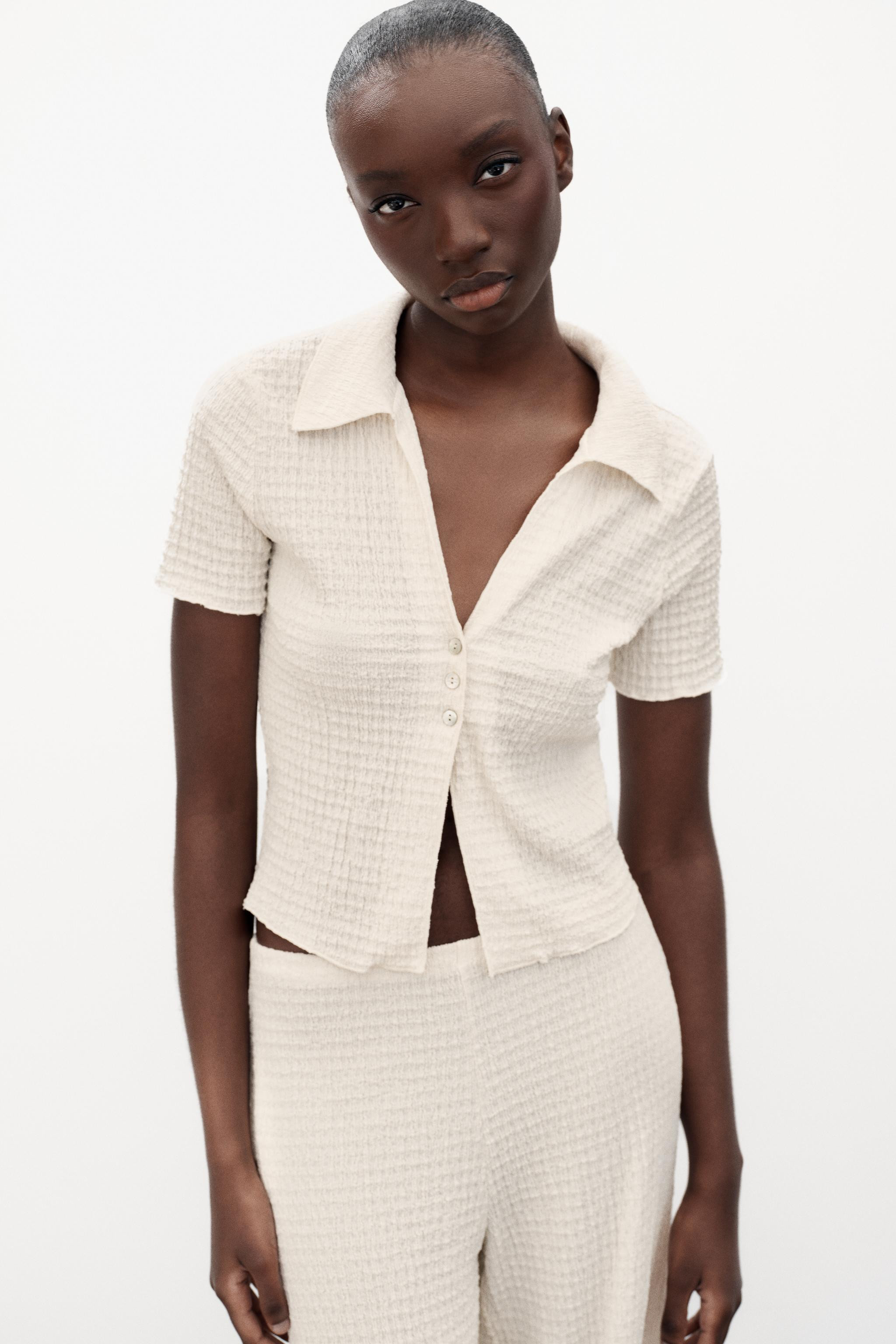 CROPPED TEXTURED JACKET | Zara US