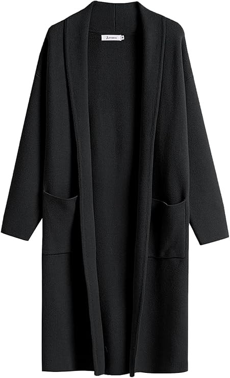 ANRABESS Women's 2023 Fashion Cardigan Sweater Long Sleeve Open Front Lapel Coat Casual Knit Coat... | Amazon (US)