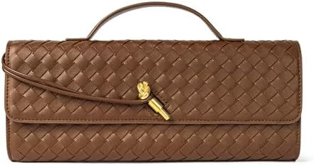 Joryin Woven Purse for Women Evening Clutch Woven Leather Handbags Crossbody Bag Purse Formal Eve... | Amazon (US)