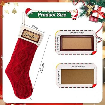 Ulico Personalized Christmas Stocking with Leather Patches, Custom Name Family Christmas Stocking... | Amazon (US)