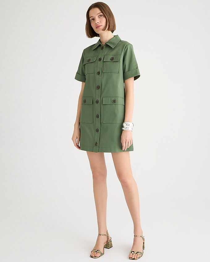 Gamine shirtdress in stretch twill | J. Crew US
