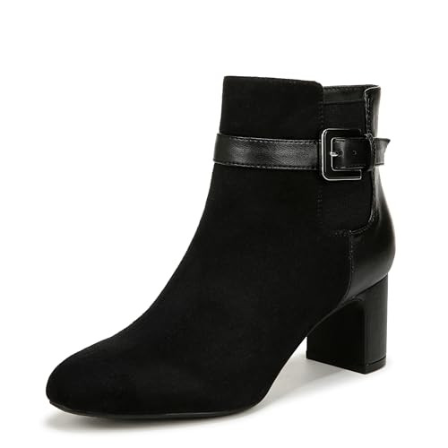 LifeStride Womens Truly Block Heel Ankle Bootie Black 11 W | Amazon (US)
