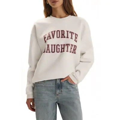Favorite Daughter Collegiate Cotton Blend Sweatshirt in Beetroot at Nordstrom, Size Small | Nordstrom