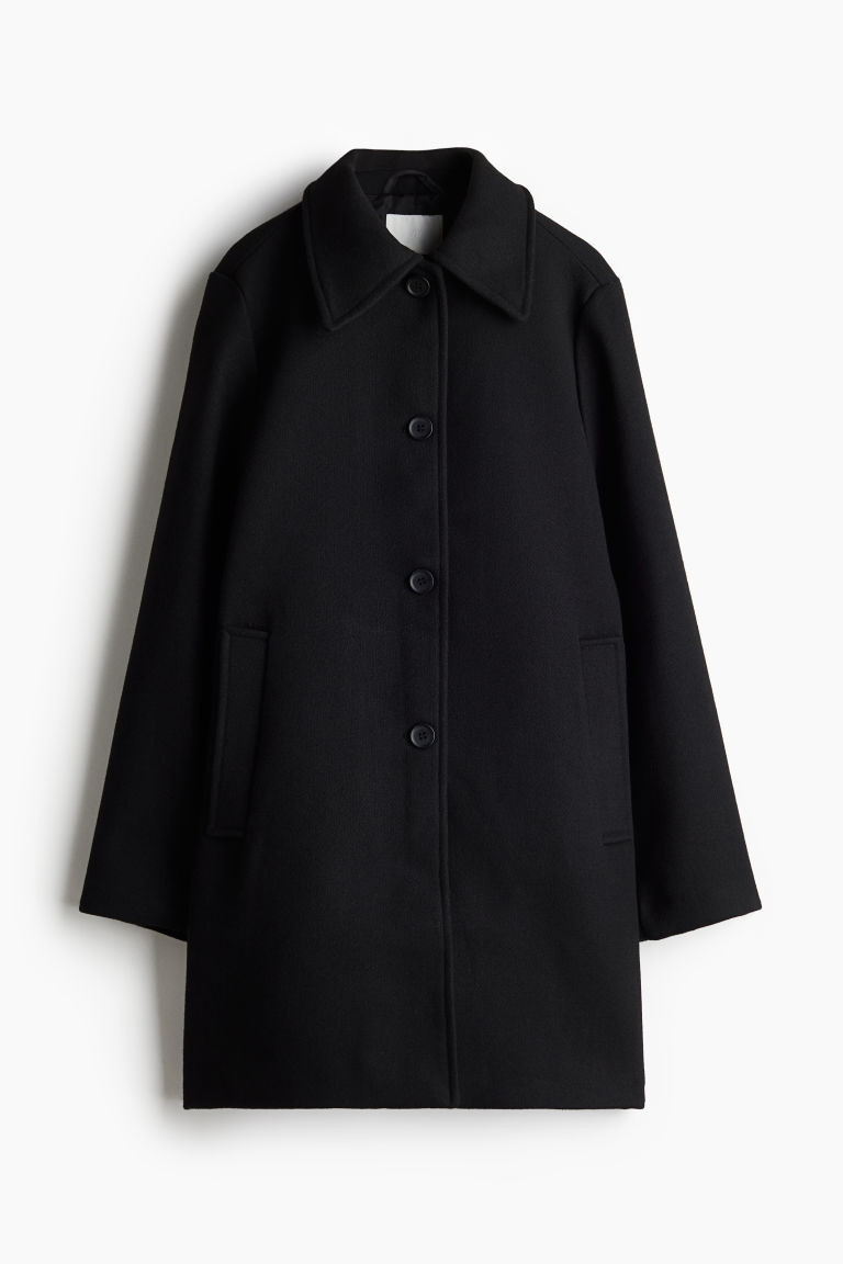 H & M - Knee-length coat - Black | H&M (UK, MY, IN, SG, PH, TW, HK)