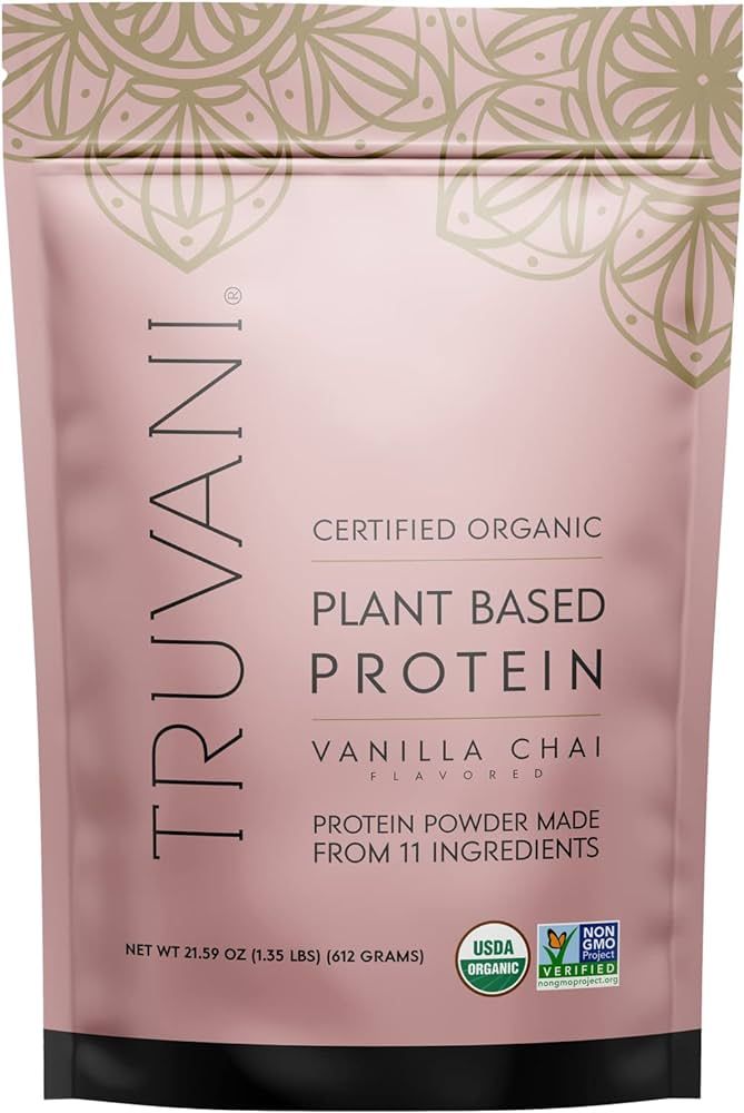 Truvani Vegan Pea Protein Powder | Vanilla Chai | 20g Organic Plant Based Protein | 20 Servings |... | Amazon (US)