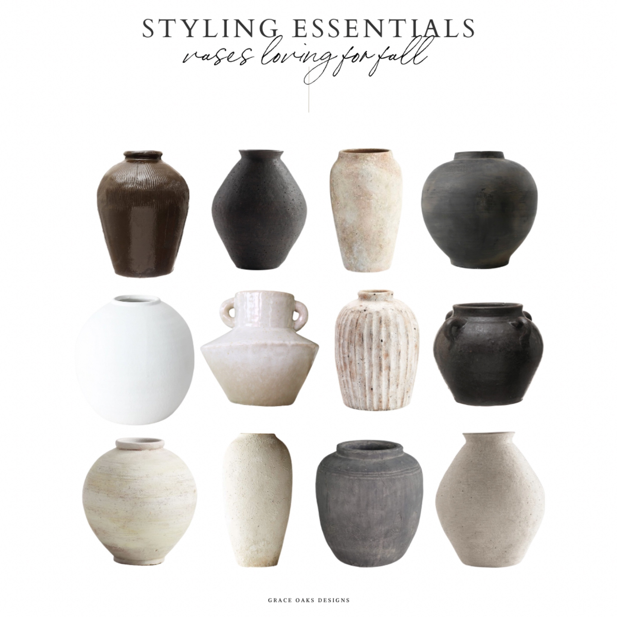 beautiful vases loving for fall! just add branches or fall florals 🍂🍂

brown vase. Rice wine jar. Vintage vase. Aged pot. Black pot. Black vase. White vase. Glazed vase. Home decor. Fall decor. Amazon fall decor. Amazon home. Founditonamazon. Magnolia home. Magnolia. Pottery barn. Fall pottery barn decor. PB  

#LTKfindsunder50 #LTKhome #LTKSeasonal