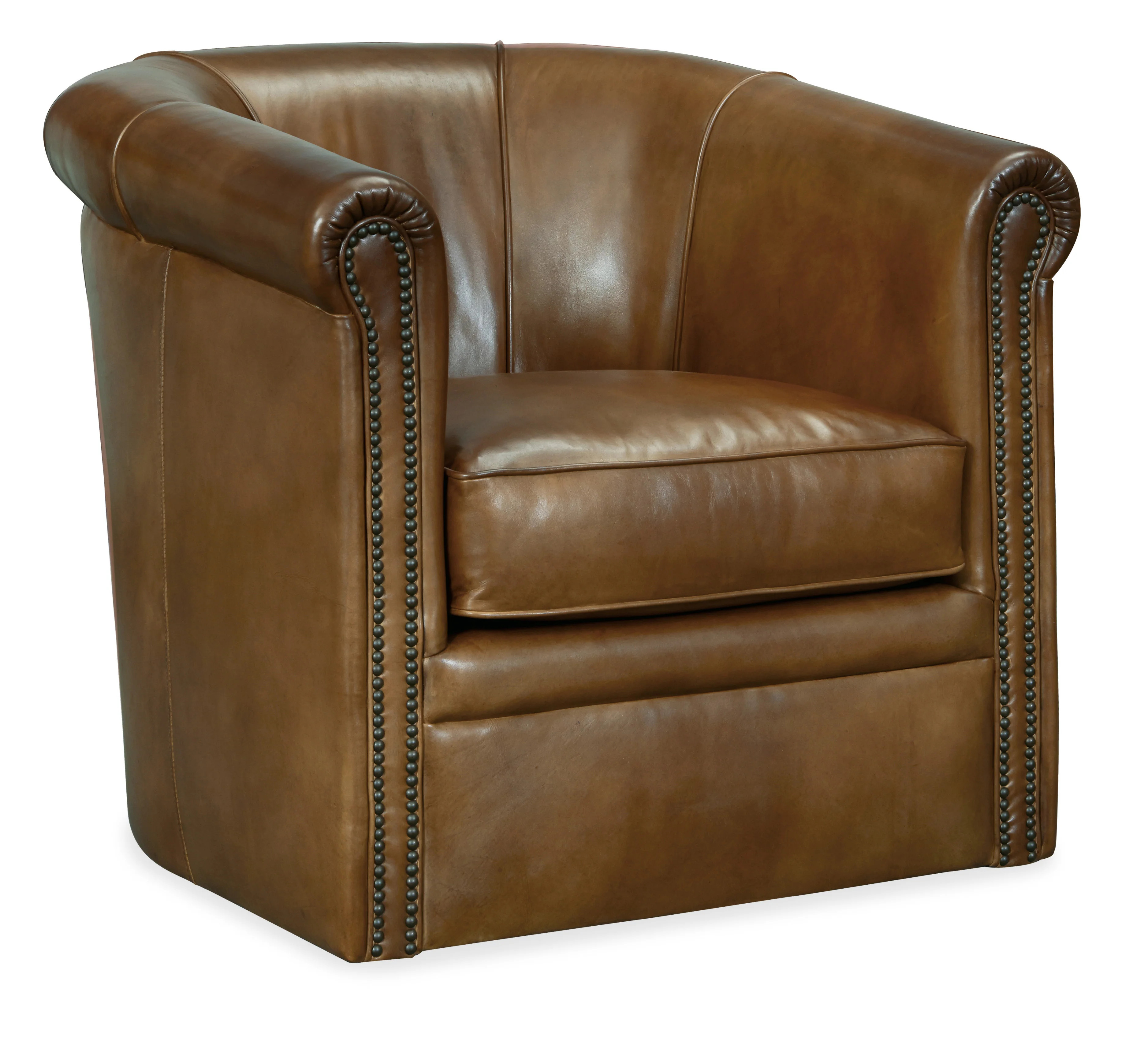 Axton Swivel Leather Club Chair | Outrageous Interiors + Design