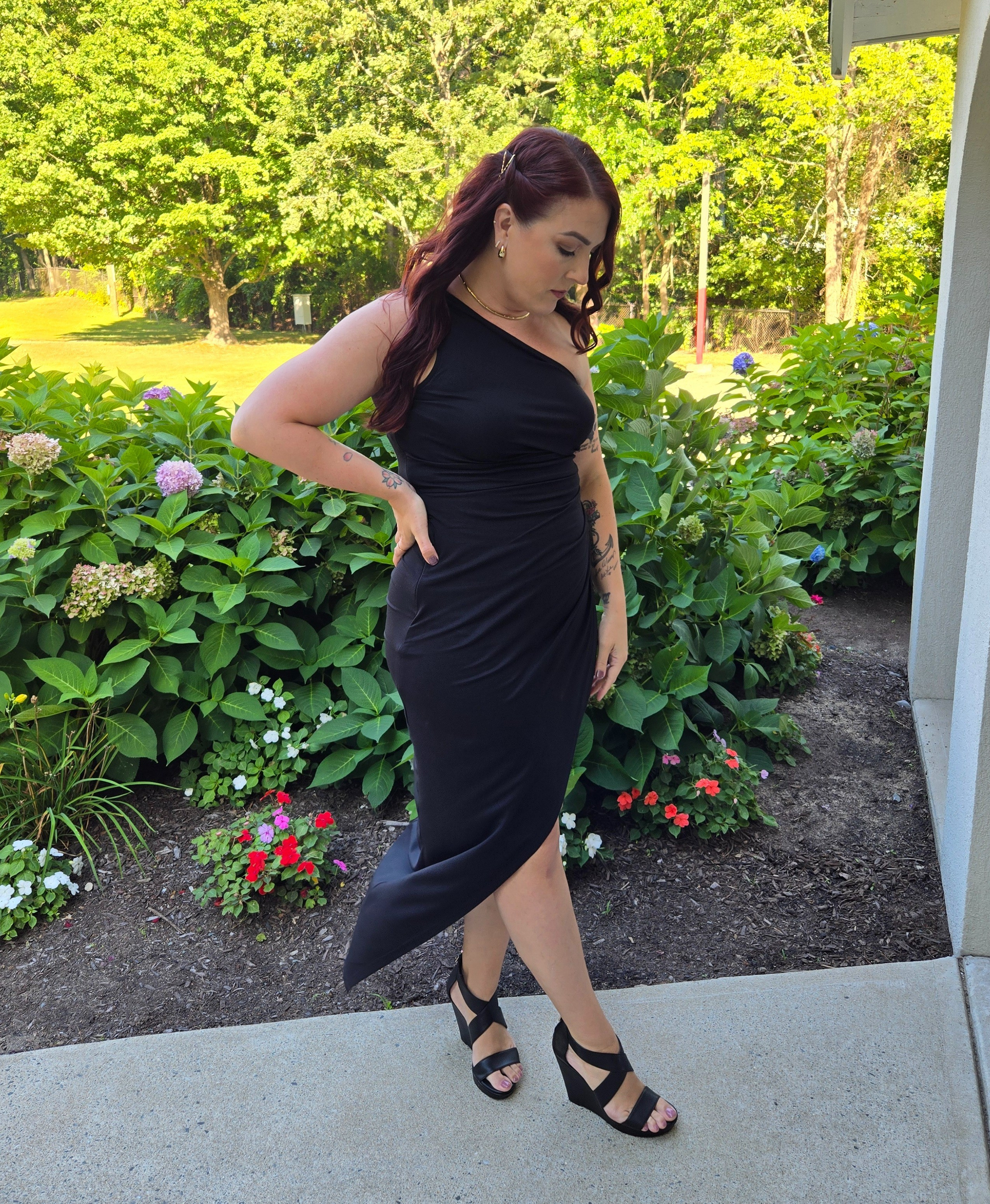 OOTD from this past weekend at our friend's wedding! I am always so impressed with formal dresses on @amazon ! They are so affordable and you can find some that are a really great quality. Whenever I need a dress for a formal event I always check Amazon first. This dress did not disappoint! Its so comfortable and flattering. It also comes in a bunch of colors. I paired it with a pair of @jessicasimpsonstyle wedges and some simple jewelry and was ready to go!Check out my Instagram (TanyaL527) to see more pics!

#LTKMidsize #LTKStyleTip #LTKWedding