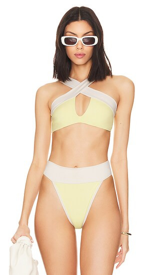 Reversible Coco Bikini Top in Limoncello & Vanilla | Revolve Clothing (Global)