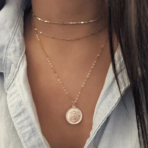 14K GF Gold Coin Necklace Gold Medallion Necklace Miraculous | Etsy | Etsy (US)