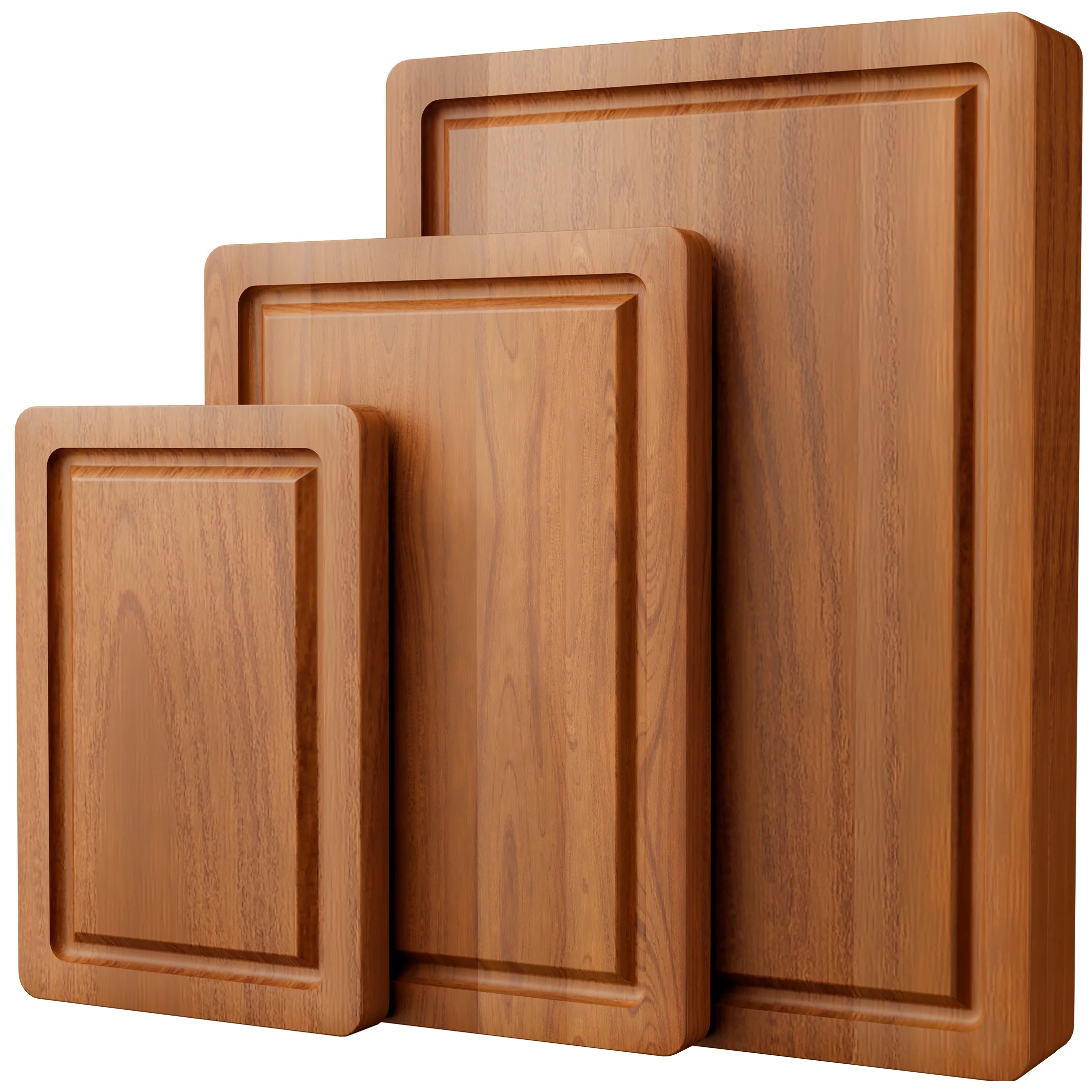 Kikcoin Acacia Wood Cutting Board, Cutting Board Set of 3 with Juice Groove, Wooden Chopping Boar... | Walmart (US)