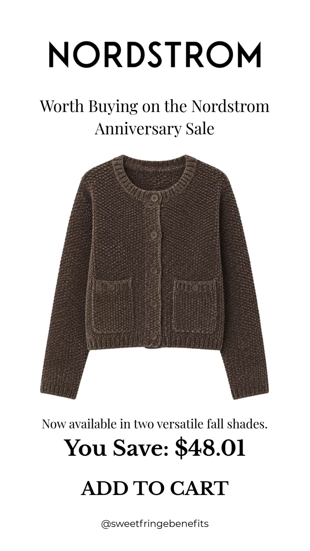This textured cardigan is one of those Nordstrom Anniversary Sale finds you'll wear year after year. The rich fall color, cozy knit, and classic silhouette make it perfect with denim, trousers, or layered over dresses.

💡 LTK MADE EASY
❤️ Heart = Support my posts!
🔖 Save = Get sale & restock alerts
📋 Lists = Keep favorites organized
📲 Share = Send lists and products to a friend. Hello, Christmas List!
💬 Comment = Ask me anything about sizing or styling. :-) 

 #LTKootd #LTKOver40 #LTKSaleAlert