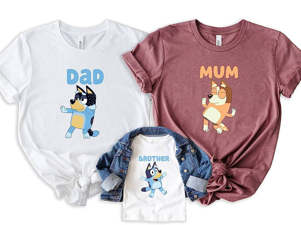 Bluey Family Shirt, Bluey Birthday Shirt, Bluey Shirt for Kids Toddler | Amazon (US)