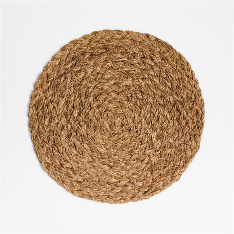 Bali Dark Abaca Woven Round Placemat + Reviews | Crate & Barrel | Crate & Barrel