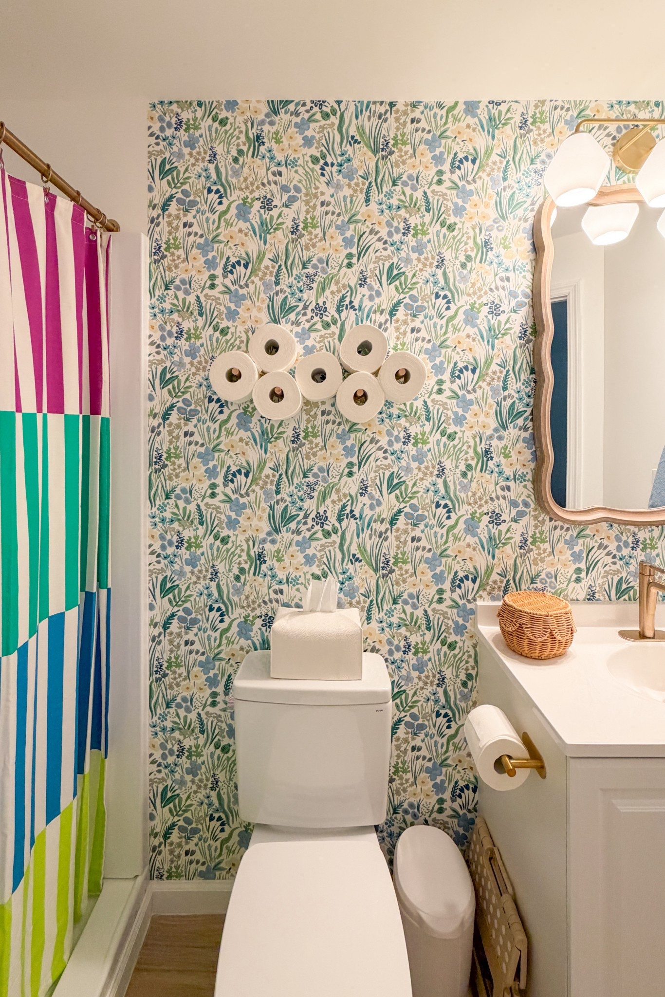 🍃🌼🌷 Springy bathroom finds from @Wayfair #ad I especially love the wallpaper options! 

#wayfair #wayfairpartner

#LTKHome #LTKKids #LTKSeasonal
