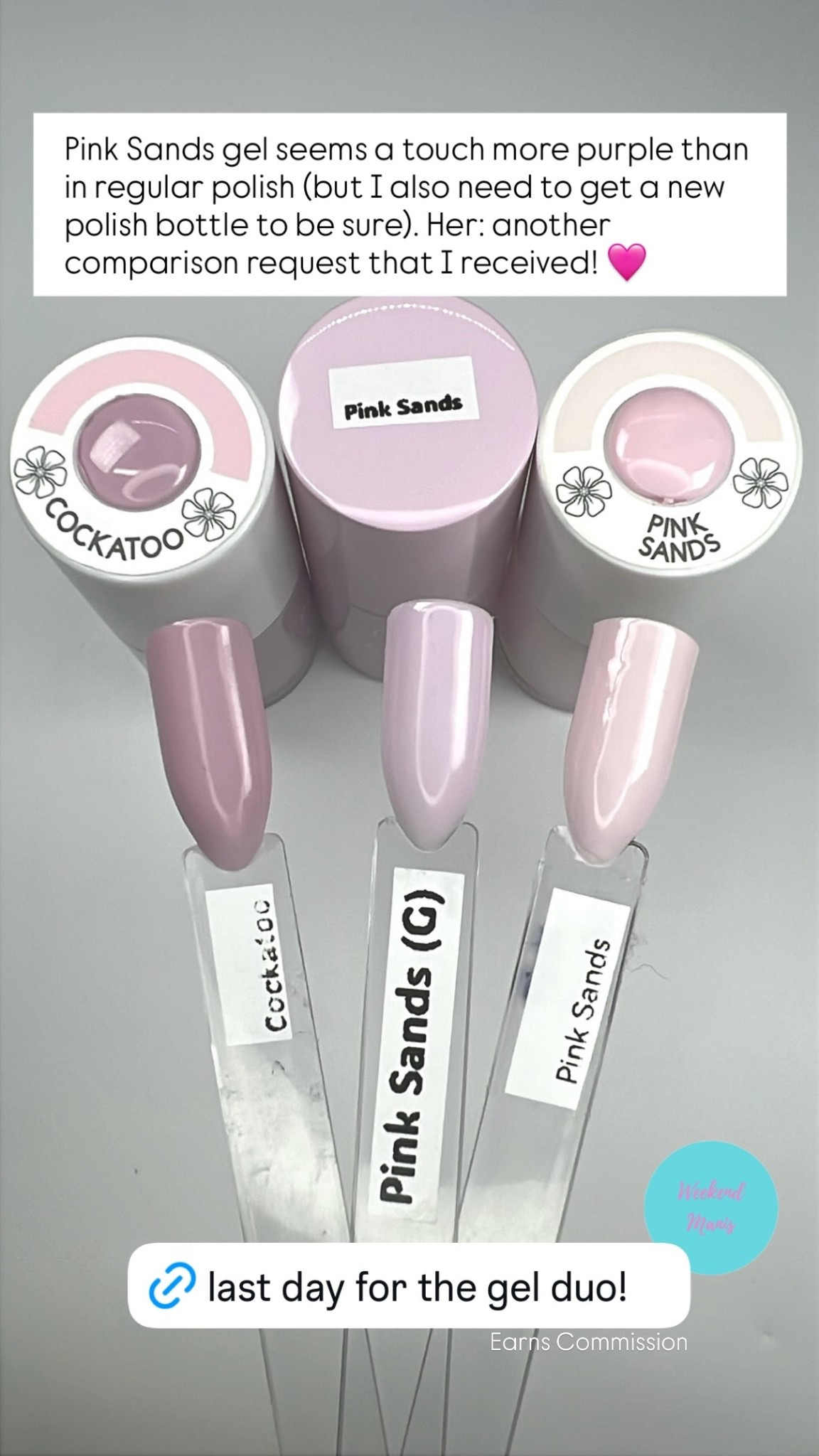 Pink Sands gel seems a touch more purple than in regular polish (but I also need to get a new polish bottle to be sure). 

The free Pink Sands + Emo Elf Gel Duo promo ends tonight!

#oliveandjune #weekendmanis 

#LTKBeauty #LTKCyberWeek #LTKFindsUnder50