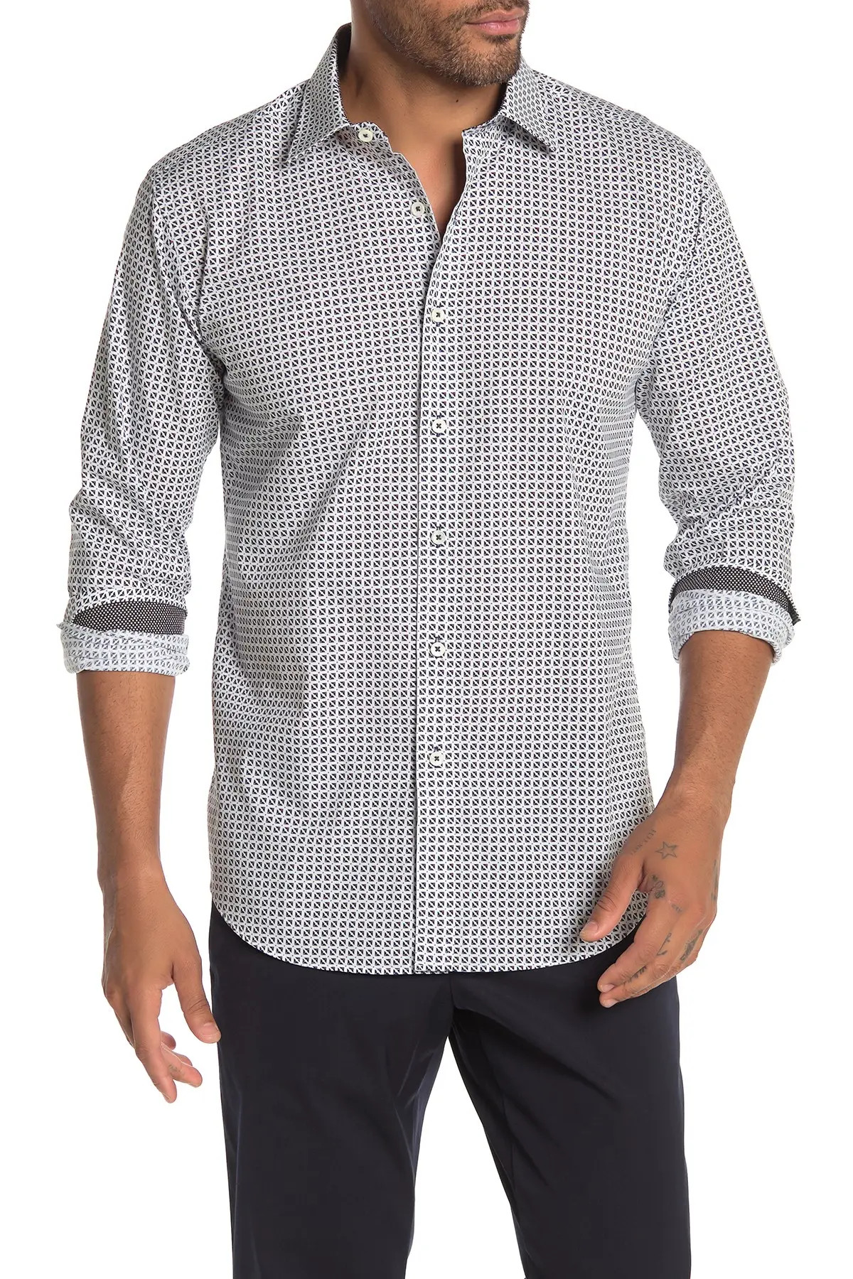Bugatchi Print Shaped Fit Woven Shirt at Nordstrom Rack | Nordstrom Rack