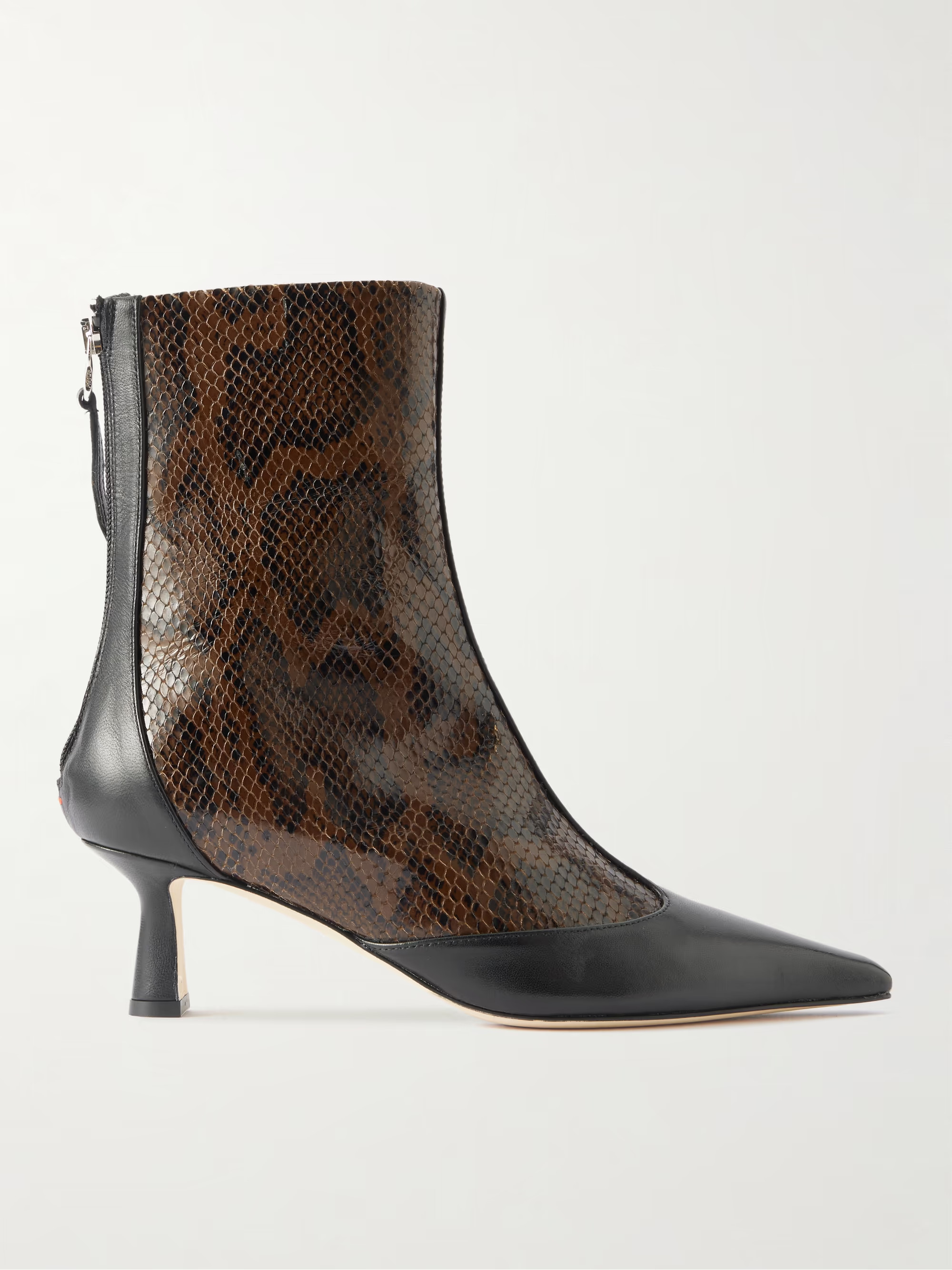 Sila smooth and snake-effect leather ankle boots | NET-A-PORTER (US)