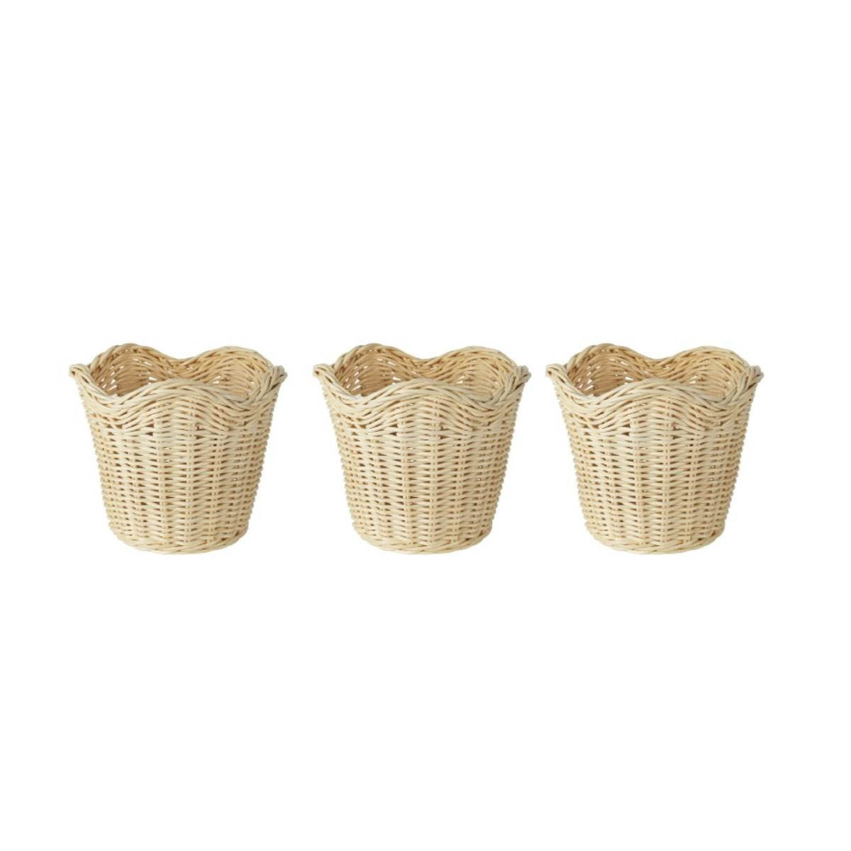 Wavy Wicker Orchid Baskets Large, Set of 3 | Amanda Lindroth