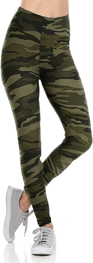 Jack David Women's Plus Size Army Military Buttery Soft Camouflage Jeggings Yoga Leggings | Amazon (US)