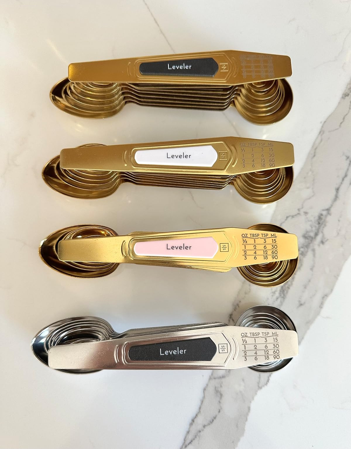 The prettiest magnetic measuring spoon set! Comes in multiple colors! Dual sided for dry or wet liquids! Amazon Kitchen gadget, cooking tools, affordable finds. | Amazon (US)