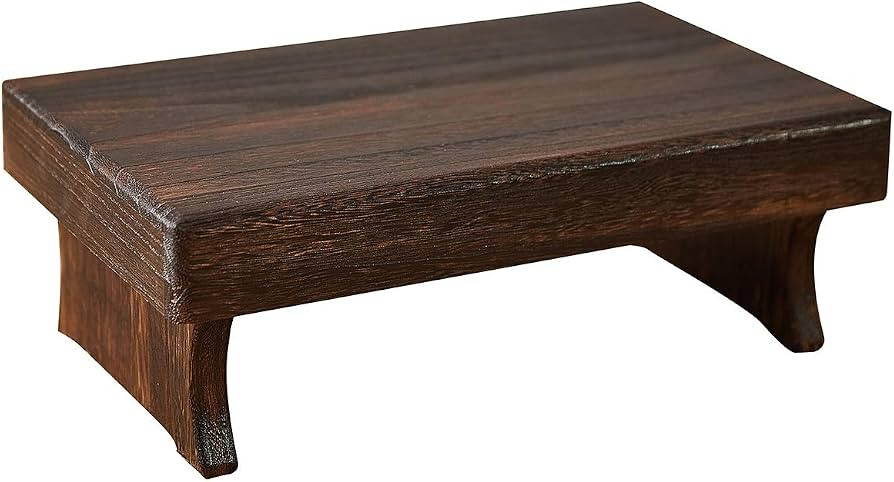 Wood Step Stool, Portable Rectangle Bed Stool, Small Step Ladder for Kitchen & Bathroom, Foot Res... | Amazon (US)