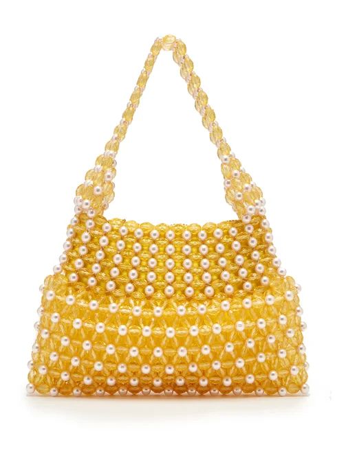 Shrimps - Quinn Faux Pearl And Bead Embellished Bag - Womens - Yellow Multi | Matches (US)