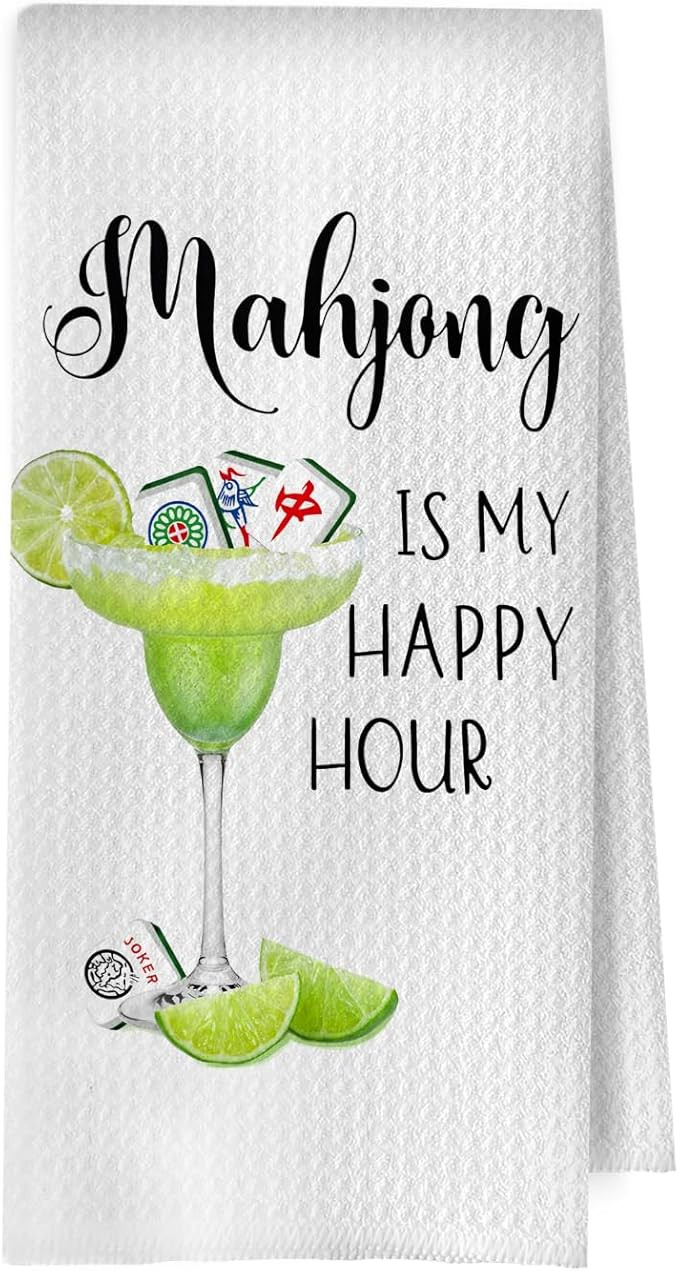 Margarita Mahjong Kitchen Towels - Mahjong Gifts Decorative Waffle Weave Dish Towels, Margarita G... | Amazon (US)