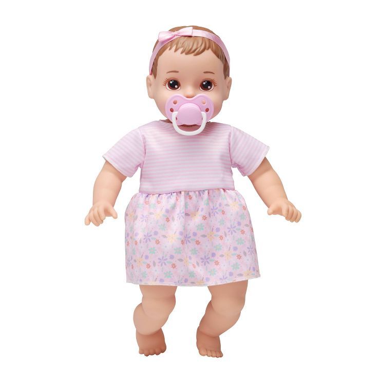 Perfectly Cute My Sweet Baby Pink Dress 14&#34; Baby Doll - Brunette with Brown Eyes | Target