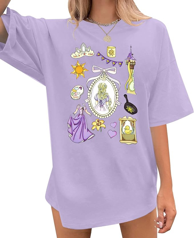 Oversized Magical Shirt Women Princess T-Shirt Magic Kingdom Shirts Family Vacation Castle Tee To... | Amazon (US)