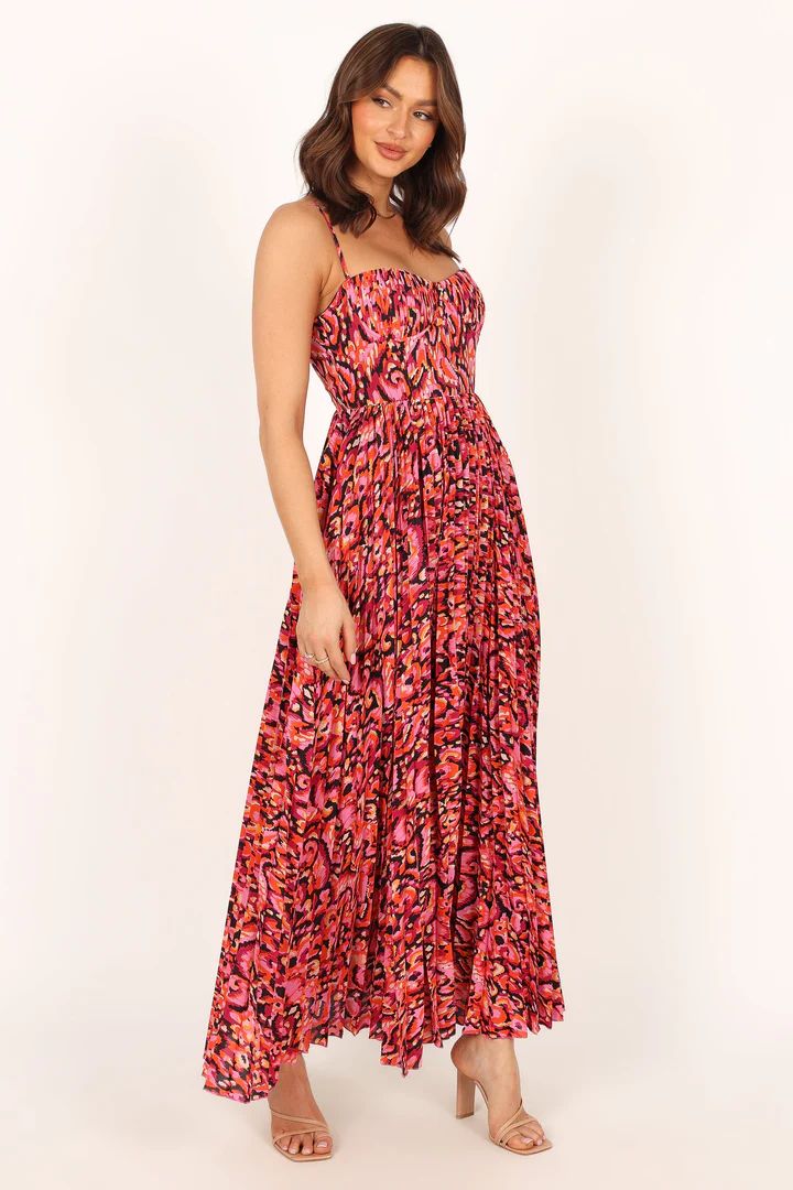 Achanti Pleated Maxi Dress - Pink Multi | Petal & Pup (AU)