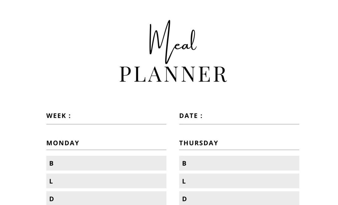 Weekly Meal Planner | Minimalist Meal Planner | Printable Meal Planner | Meal Planner | Etsy (US)