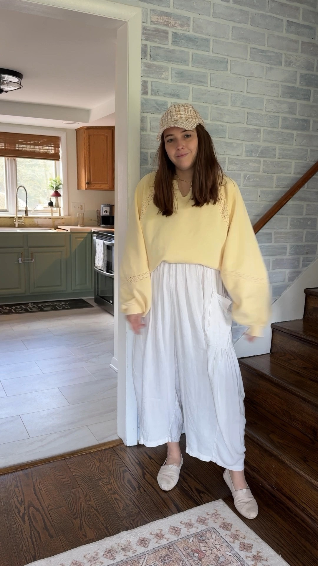 Comfy spring outfit 💛 These free people wide pants go with almost anything! They’re so flowy and lightweight making them the perfect option for spring and summer.

Also love the details on this aerie sweatshirt 😍

Free people pants: medium 
Aerie sweatshirt: medium

#LTKSaleAlert #LTKMidsize #LTKSeasonal