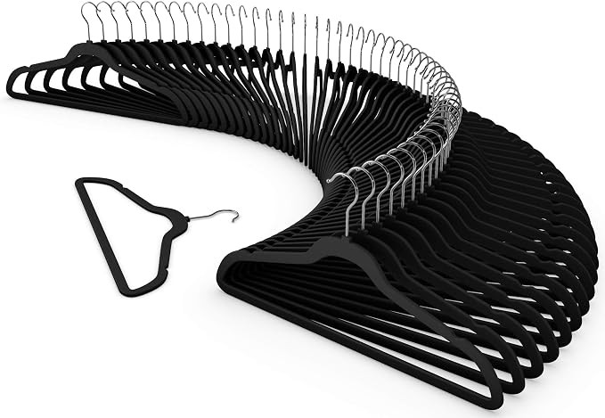 New Premium Quality Velvet Hanger (Set of 50) - Ultra -Thin No Slip Velvet Suit Hangers - Swivel ... | Amazon (US)