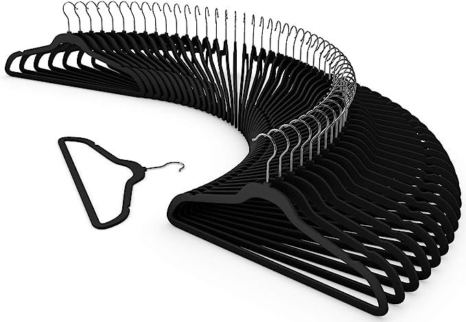 New Premium Quality Velvet Hanger (Set of 50) - Ultra -Thin No Slip Velvet Suit Hangers - Swivel ... | Amazon (US)