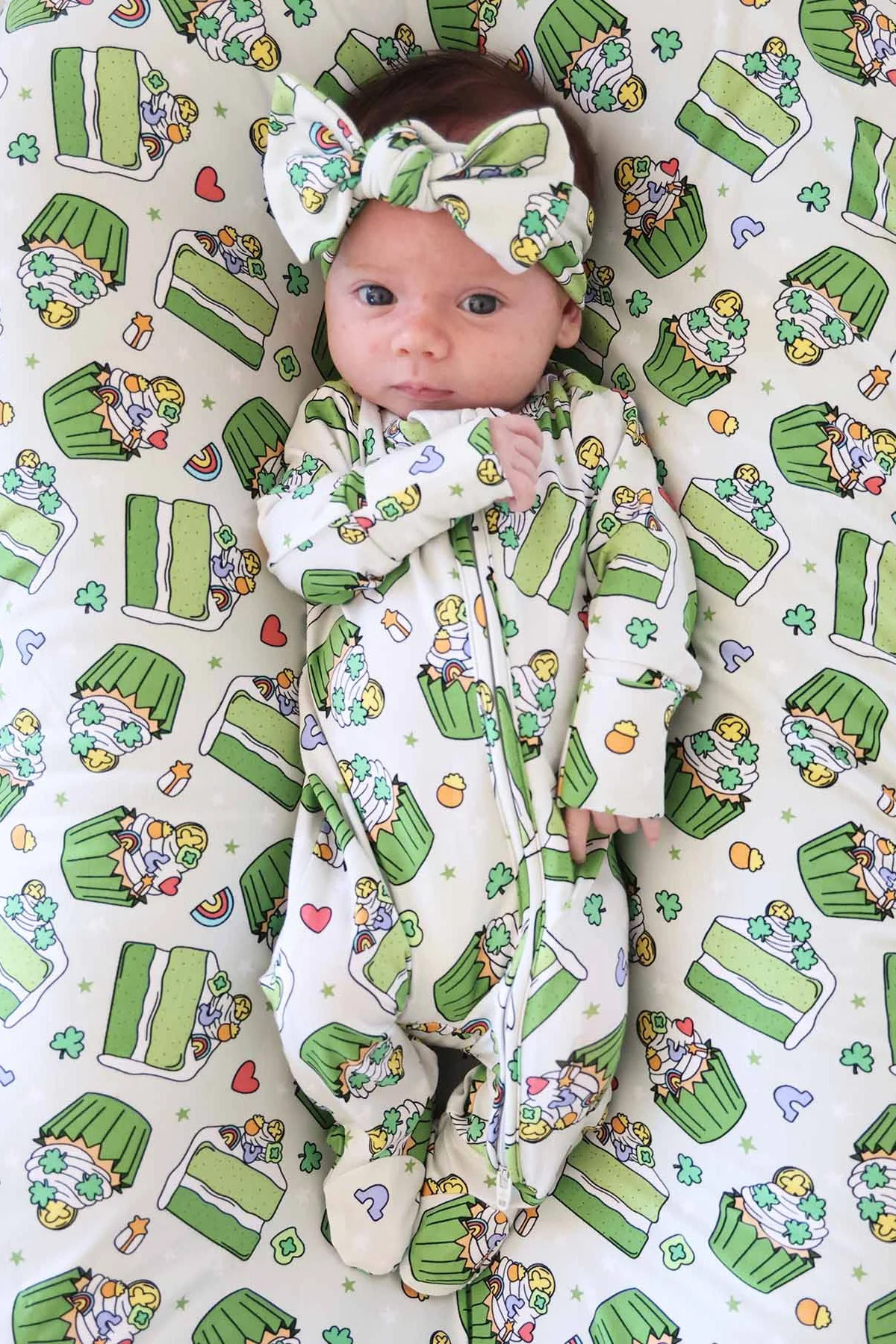 Shamrock Sweets Zipper Footie | Caden Lane