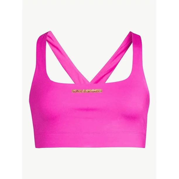 Love & Sports Women’s Criss Cross Back Sports Bra - Walmart.com | Walmart (US)