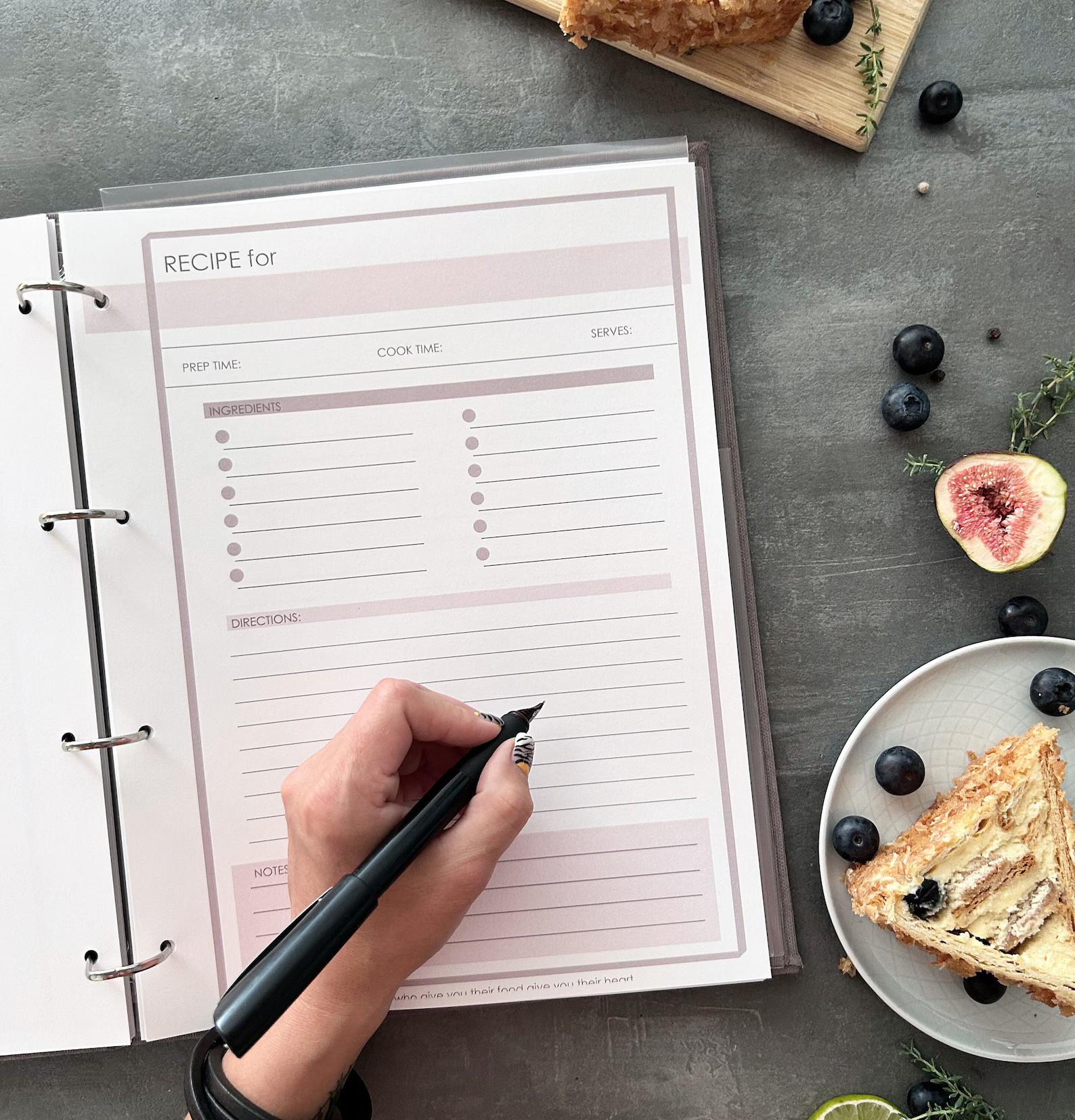 Personalised Recipe Book Binder, Cookbook, Custom A4 4 Ring Binder With Sleeves, Hard Cover Binde... | Etsy (US)