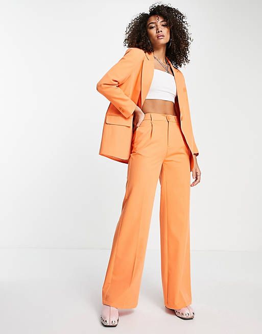 Bershka tailored trouser co-ord in orange | ASOS | ASOS (Global)