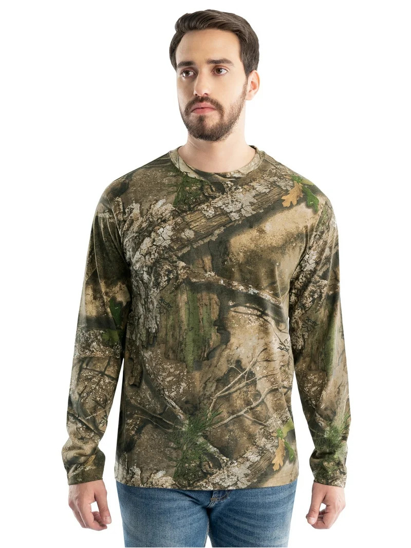 Realtree Men's Long Sleeve Scent Control Hunting Camouflage T-Shirt, size S-3XL | Walmart (US)