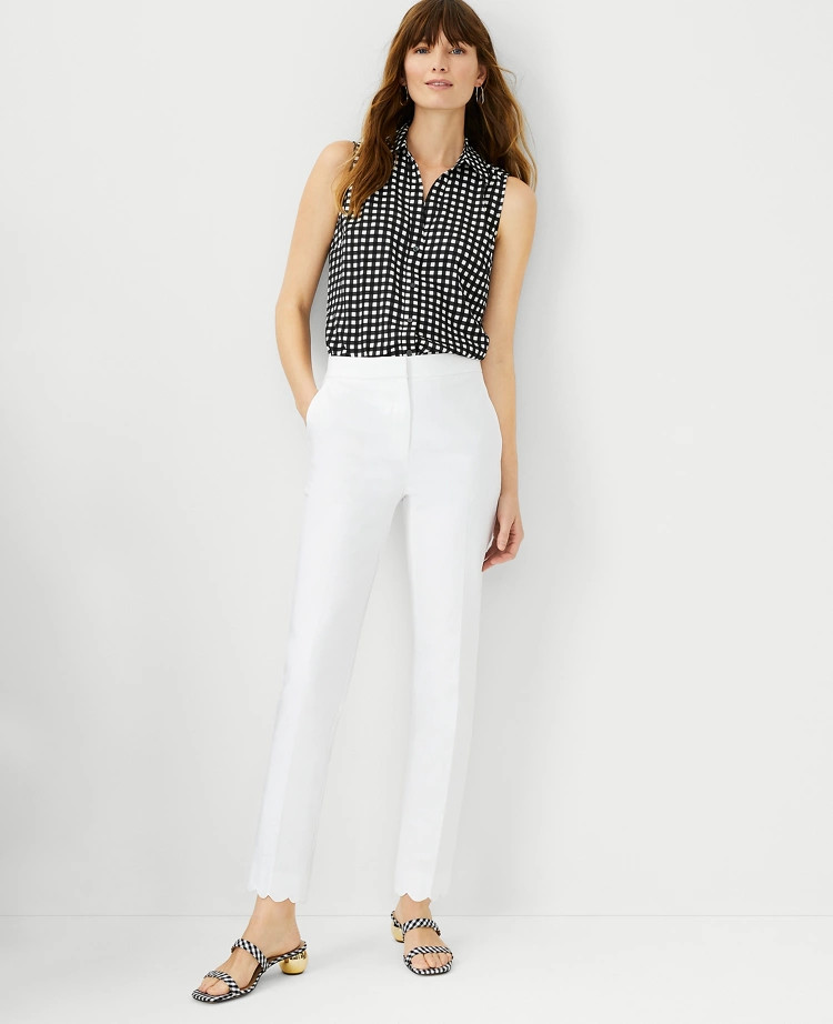 The Scallop Hem High Waist Ankle Pant | Ann Taylor (US)