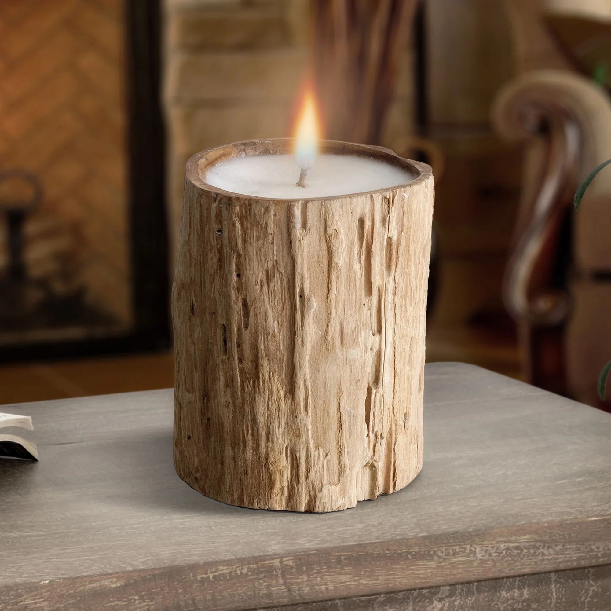 Casual Elements Unscented Designer Candle with Hardwood Holder & Reviews | Wayfair | Wayfair North America