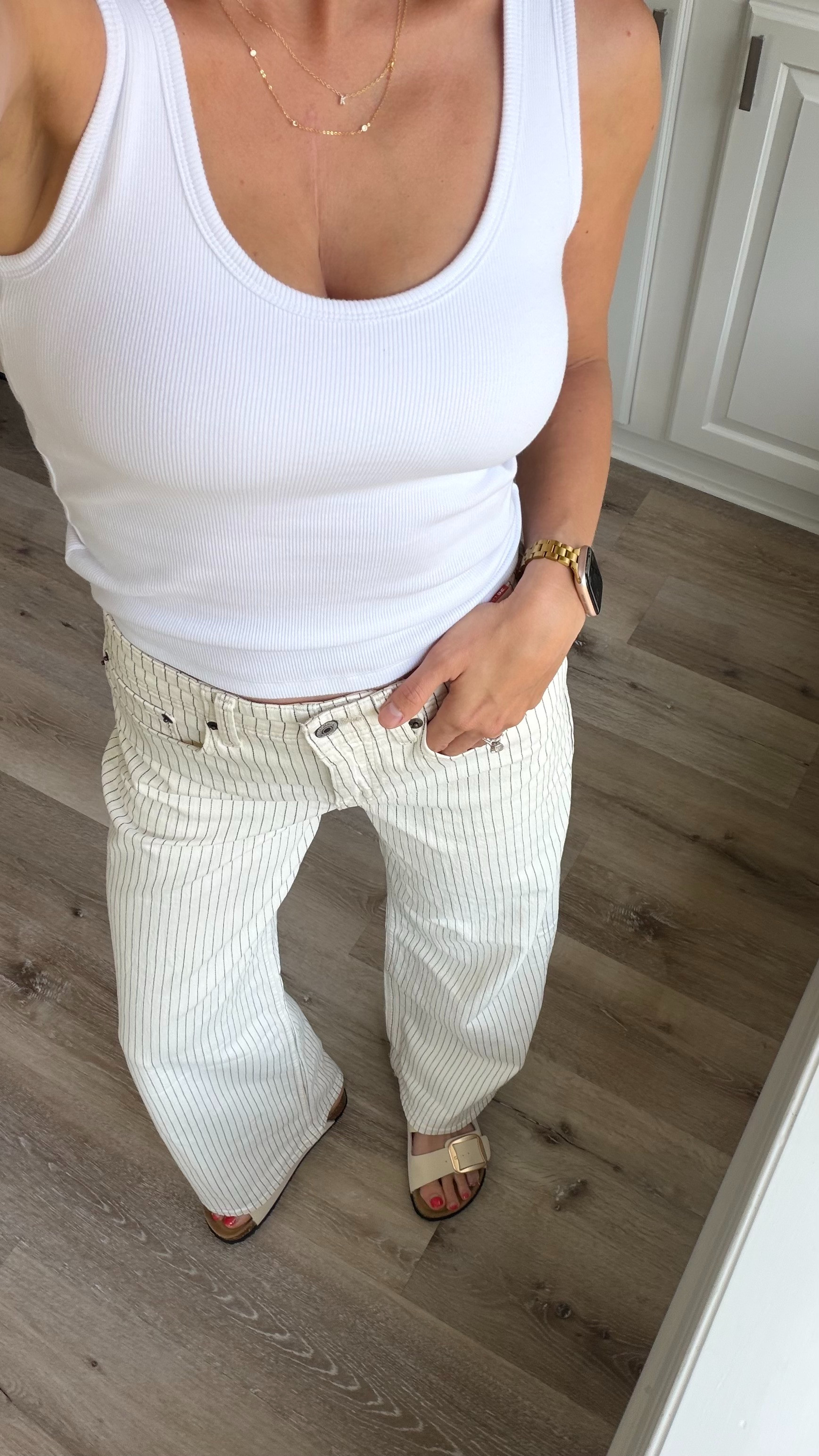 Casual, chic summer mom outfit! S in padded tank + 26 long in pants 

 #LTKootd #LTKTall