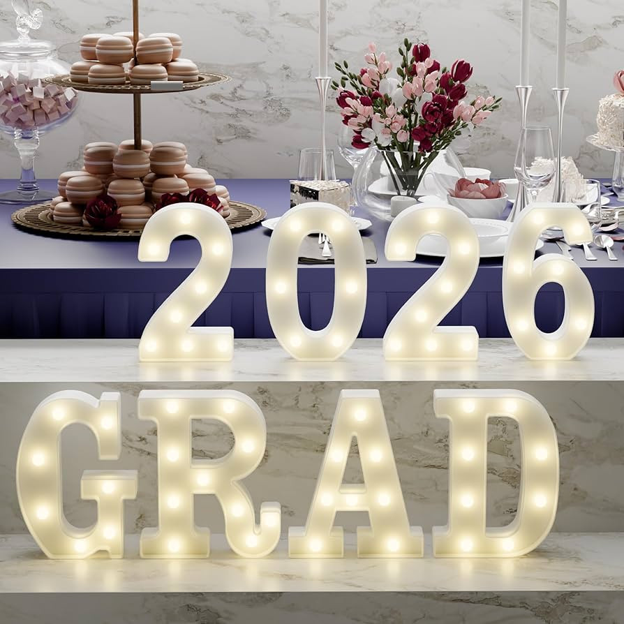 Graduation Decorations 2026-8 LED Long Marquee Light Up Letters 'Grad 2026' - Graduation Party De... | Amazon (US)