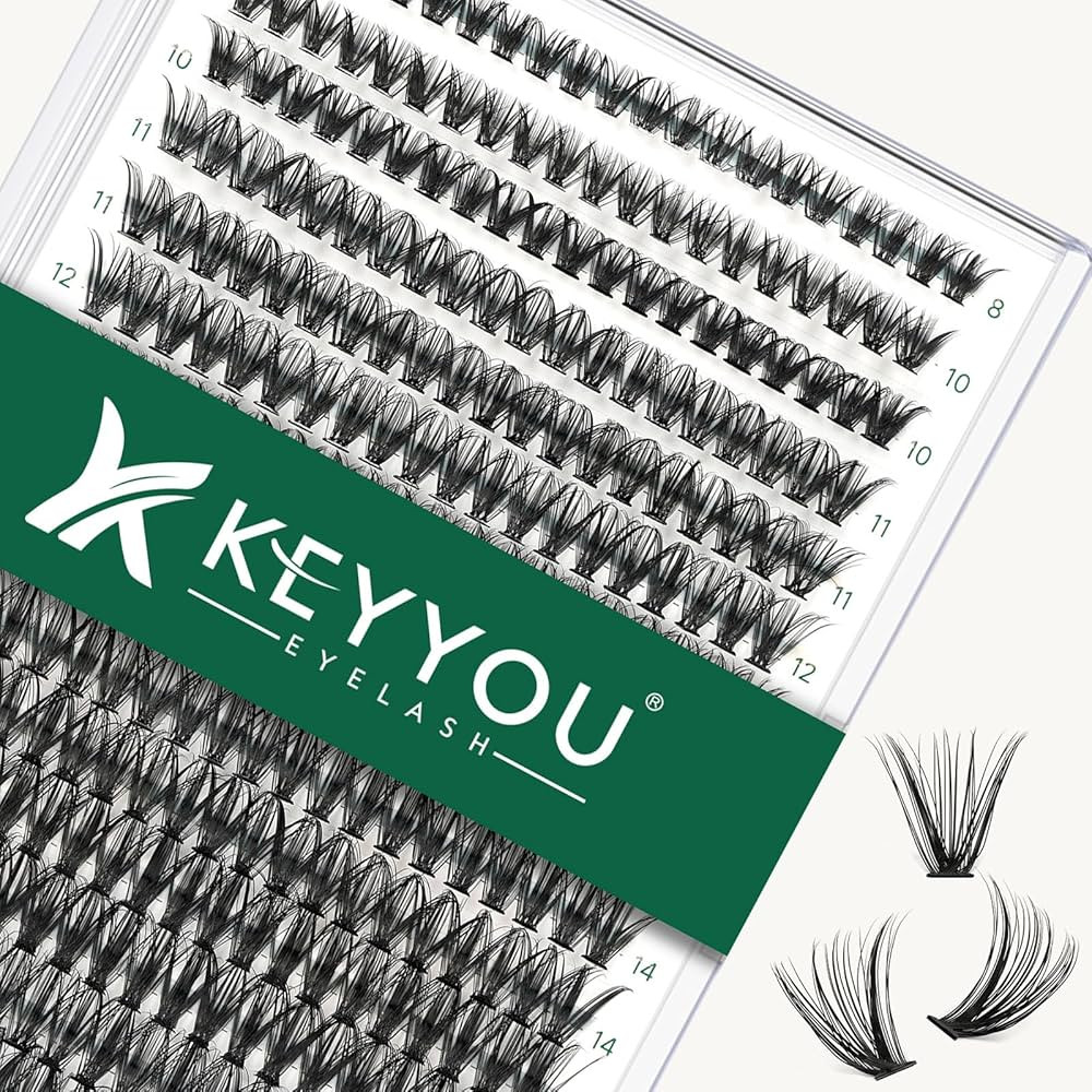 Lash Clusters 300pcs Individual Lashes 40D D Curl 9-18MIX Eyelash Clusters KEYYOU Fluffy Soft Lar... | Amazon (US)