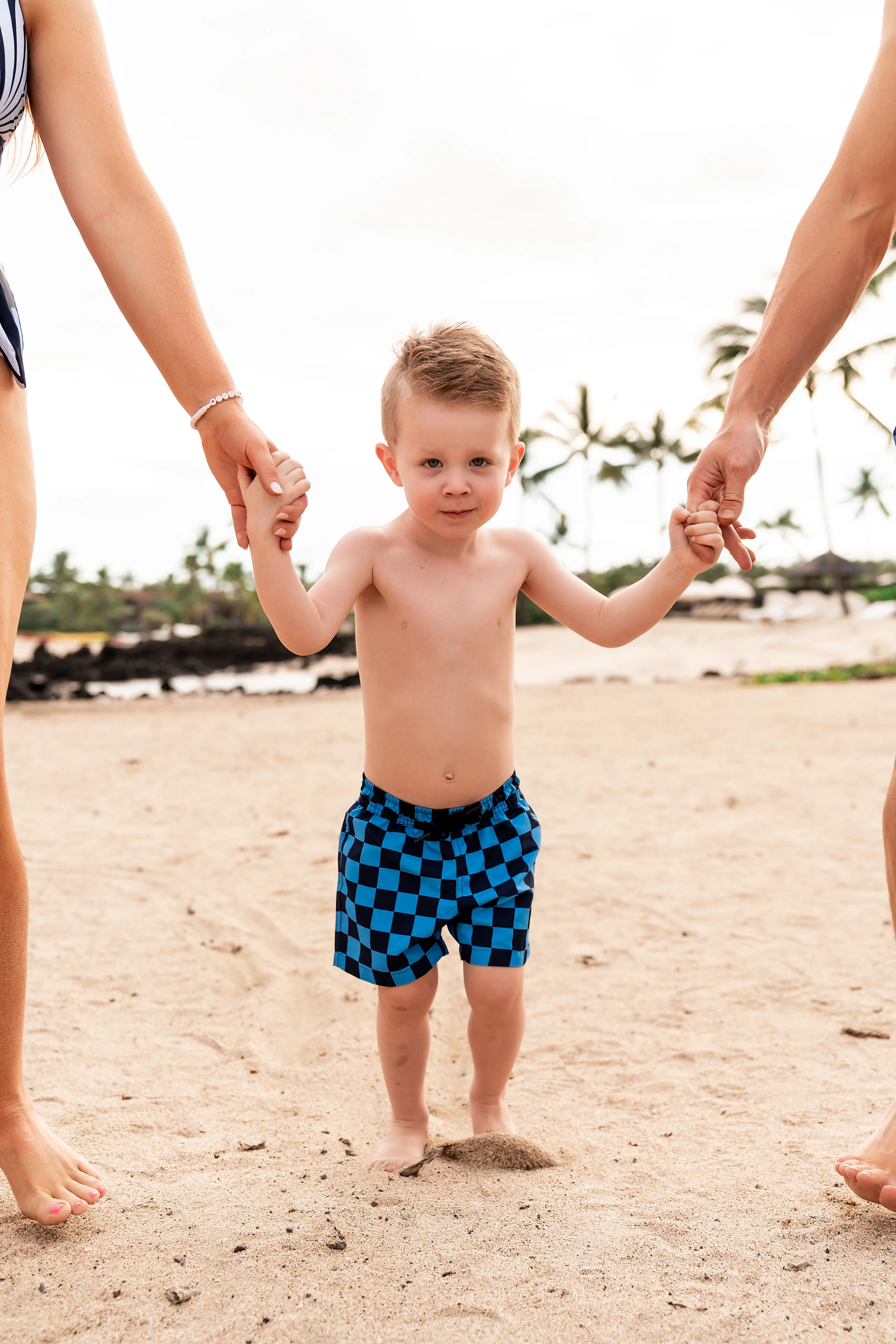 Mini Hang Ten Shorts | Blue Check | Coral Reef Swim